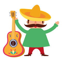 traditional mexican mariachi with guitar