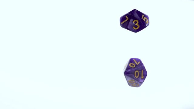 D&D die rolling on to screen,