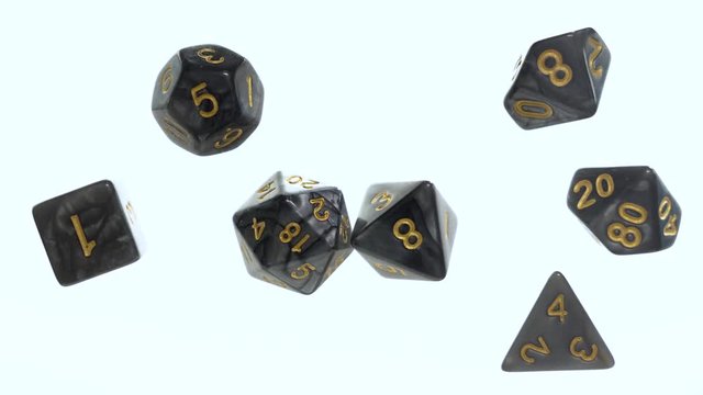D&D die rolling on to screen,