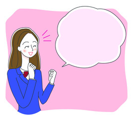 ガッツポーズをする高校生のイラスト