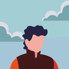 man character tourist in the outdoors