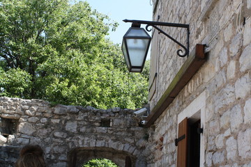 old street lamp on the wall