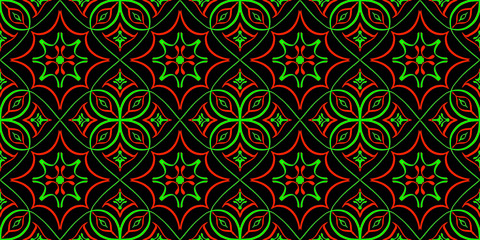 Seamless endless repeating multicolored bright ornament of different colors