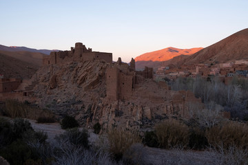 old castle at sunset
