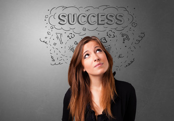 Young pretty person looking forward to success