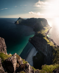 A person standing in the edge of the cliff.