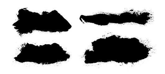 Brush strokes. Vector paintbrush set. Grunge design elements.