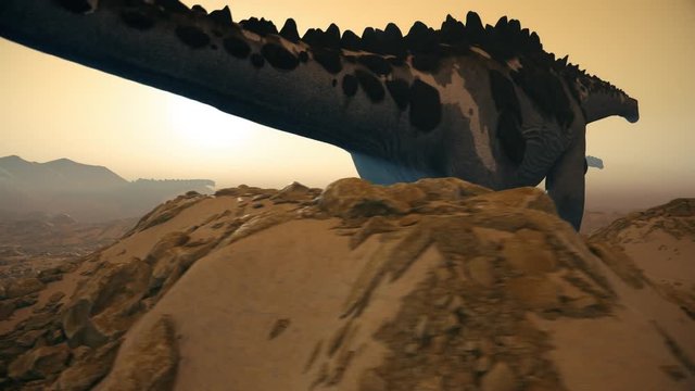 Titanosaur Jurassic World Dinosaurs Background 3D Rendering Animation 4K