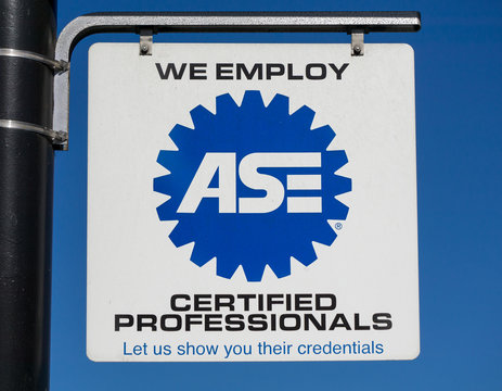 Automotive Service Excellence Sign and Logo