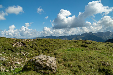 On the Hiking path up to the Summit of the Hoher Ifen mountain / Austria