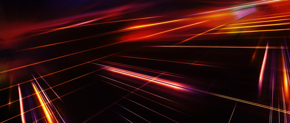 Panoramic high speed technology concept, light abstract background