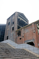 Fototapeta na wymiar stairs and abandoned factories