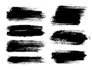 Brush strokes. Vector paintbrush set. Grunge design elements.