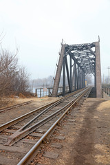Fototapeta na wymiar Railway bridge steel frame