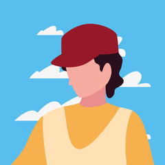 man character tourist in the outdoors