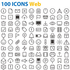 Naklejka premium 100 ICONS Web