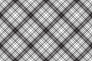 Check diagonal texture plaid black white seamless pattern