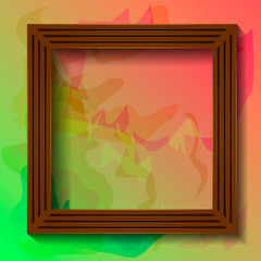 Retro colored watercolor frame - Vector illustration image