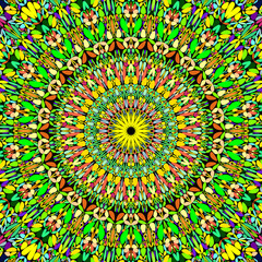 Multicolored flower mandala background - floral vector graphic design