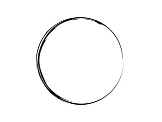 Grunge thin circle.Black oval marking element.