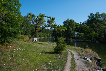 View from the channel Södra Stäket in Nacka, Stockholm