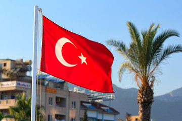 The national flag of Turkey. © Romano72