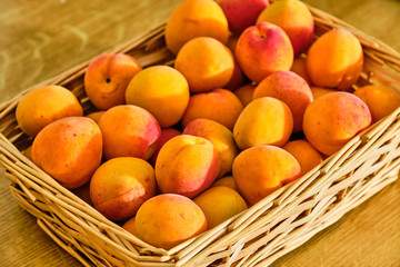 Apricots in basket