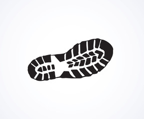Footprints of shoes. Vector drawing
