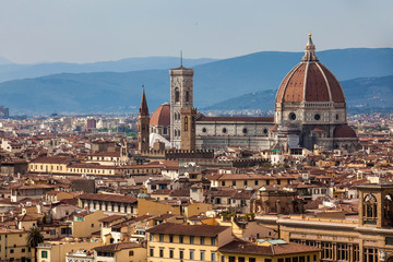 View of the beautiful city of Florence from Michelangelo Square