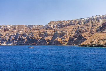 Beautiful landscapes of volcanic island Santorini, Greece