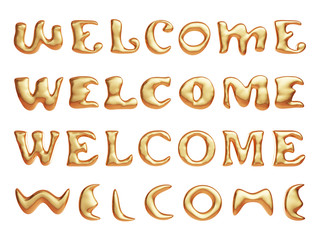 3d golden metal text 