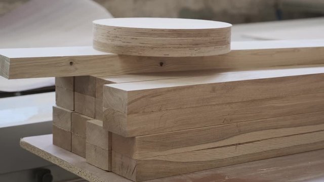 Wooden furniture details, background carpentry woodworking woodshop