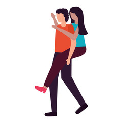 young lovers couple interracial avatars characters