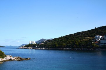 Fototapeta na wymiar Croatie : Vue sur la mer Adriatique depuis Dubrovnik
