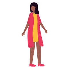 beautiful young afro woman avatar character