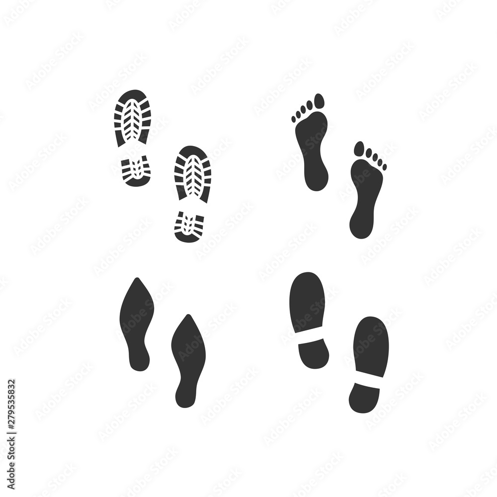 Poster footsteps icon template color editable. shoes footsteps symbol vector sign isolated on white backgro