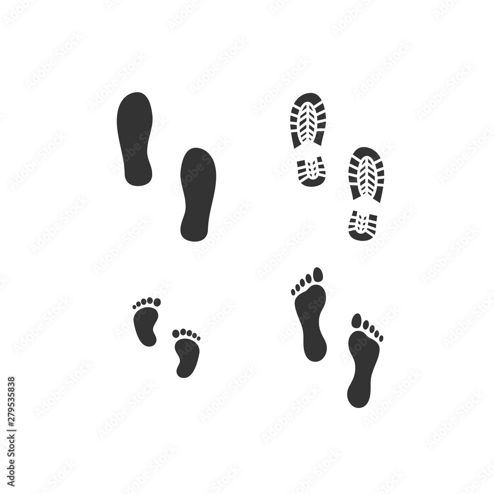 Poster footsteps icon template color editable. shoes footsteps symbol vector sign isolated on white backgro