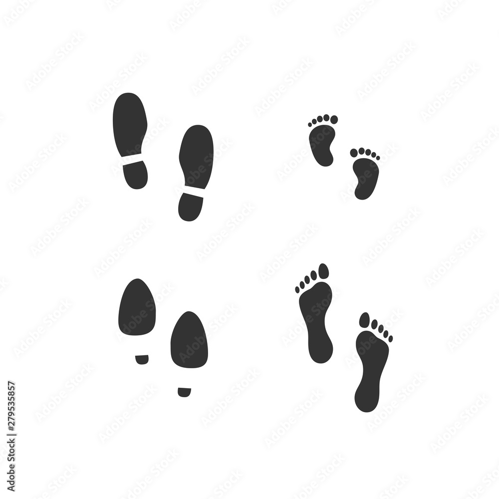 Poster footsteps icon template color editable. shoes footsteps symbol vector sign isolated on white backgro