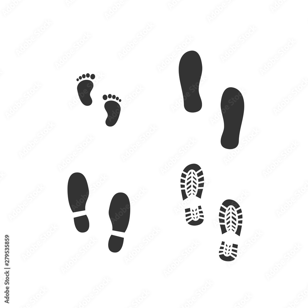 Poster footsteps icon template color editable. shoes footsteps symbol vector sign isolated on white backgro