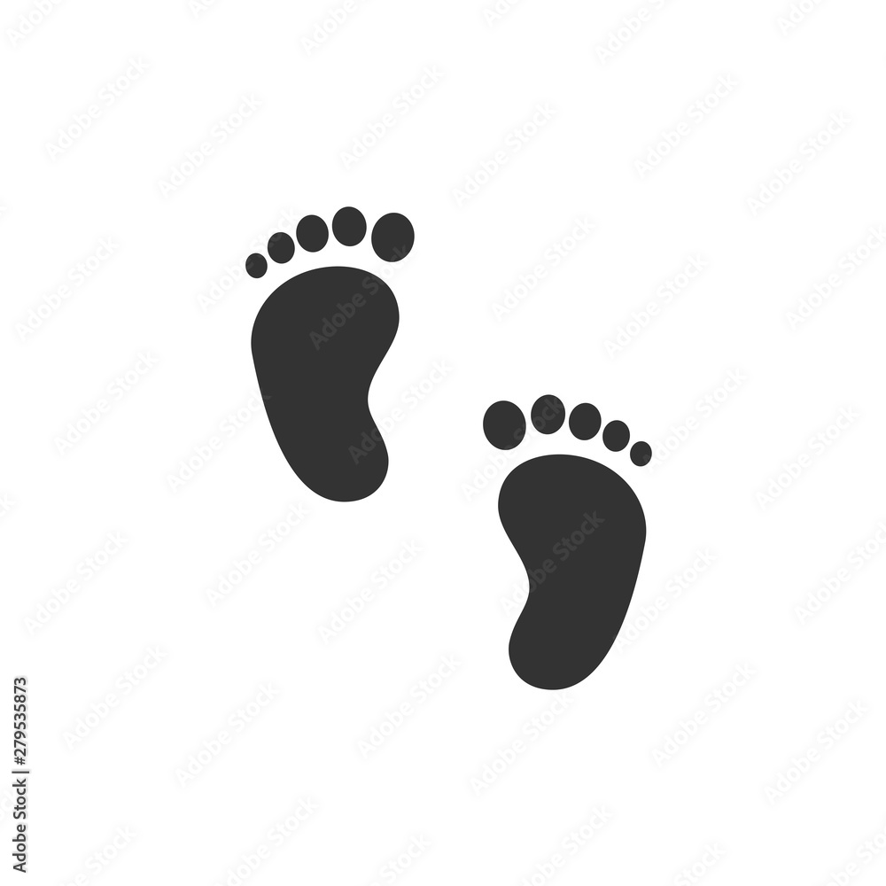 Poster footsteps icon template color editable. shoes footsteps symbol vector sign isolated on white backgro