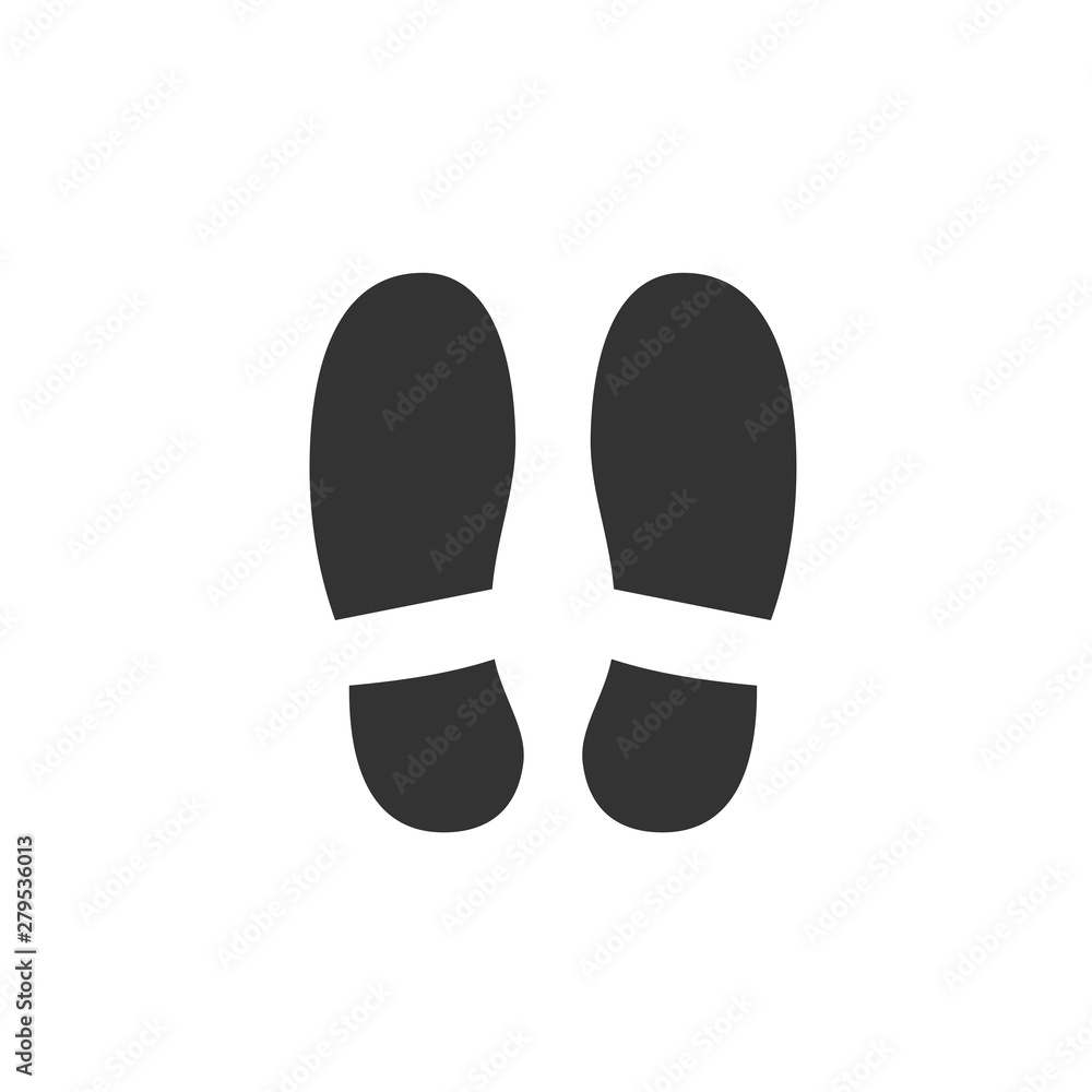 Poster footsteps icon template color editable. shoes footsteps symbol vector sign isolated on white backgro