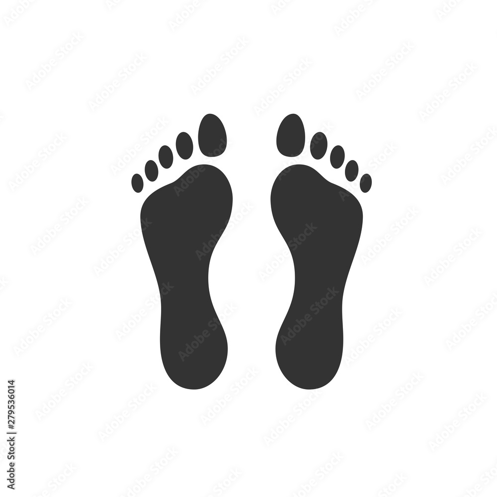 Poster footsteps icon template color editable. shoes footsteps symbol vector sign isolated on white backgro