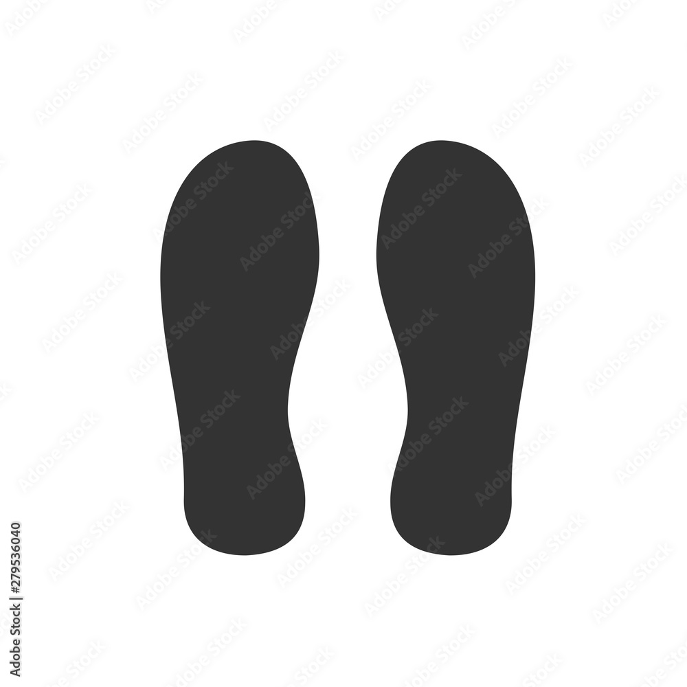 Poster footsteps icon template color editable. shoes footsteps symbol vector sign isolated on white backgro