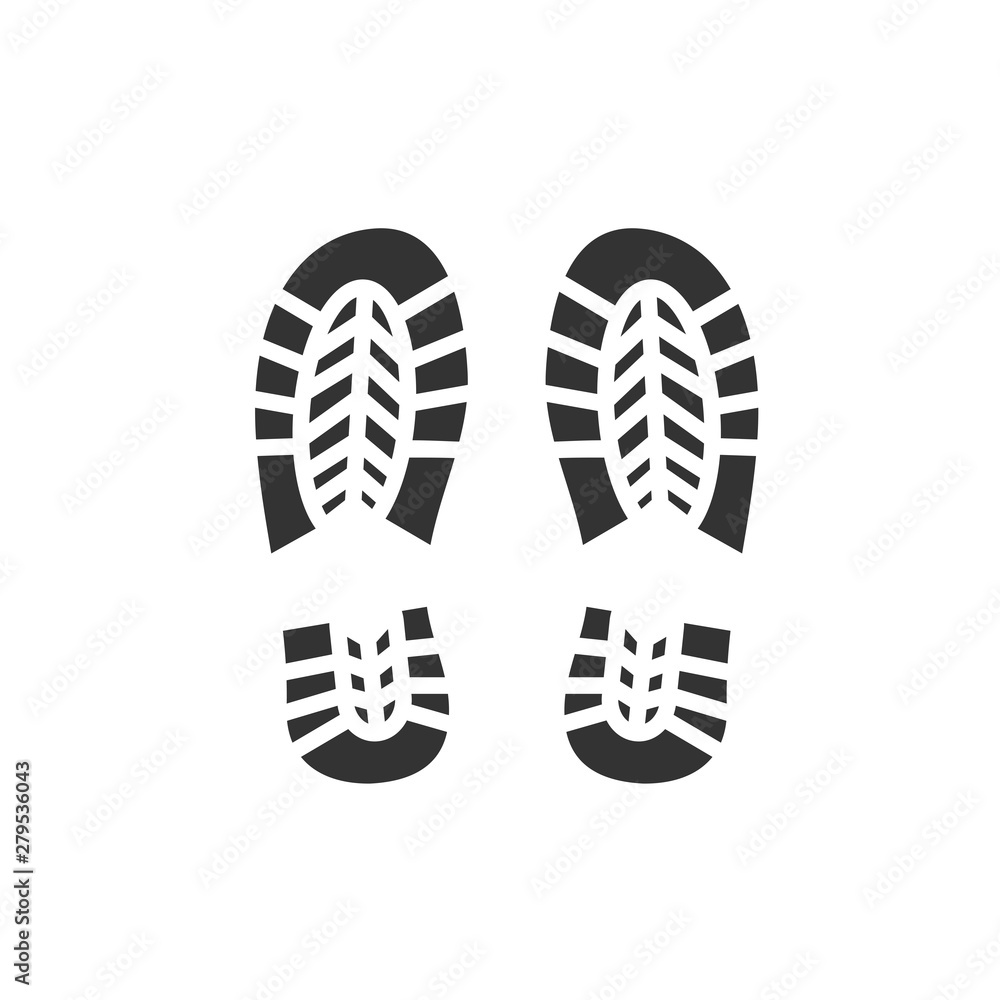 Poster footsteps icon template color editable. shoes footsteps symbol vector sign isolated on white backgro