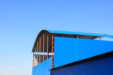 Blue corrugated plate workshop