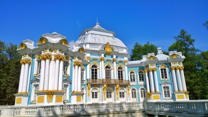 Hermitage Pavilion in Royal Catherine park located in Pushkin (Tsarskoe selo), Saint Petersburg....