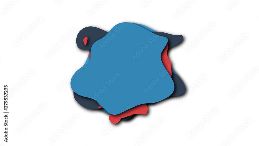 Aufkleber liquid isolated shapes of colored liquid in cartoon style, 3d rendering computer generated backdrop 