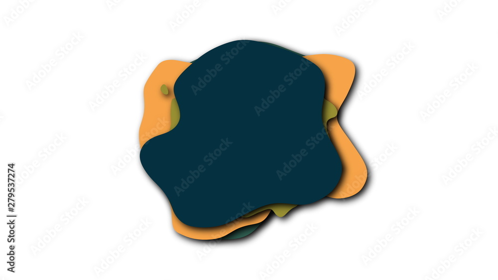 Aufkleber liquid isolated shapes of colored liquid in cartoon style, 3d rendering computer generated backdrop 