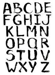 Trendy hand written acrylic type.Capital letters.