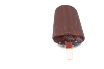 Ice cream isolated on white background. Ice cream on the stick.Copy space
